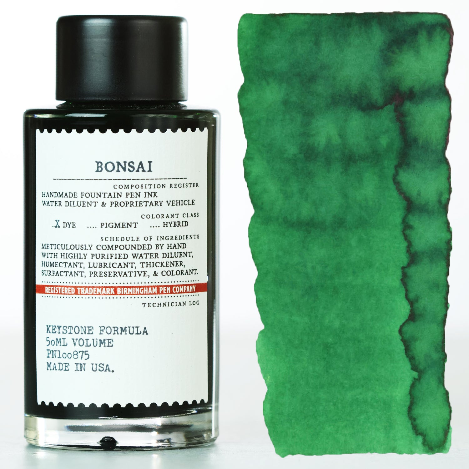 Medium green Bonsai Fountain Pen Ink bottle.