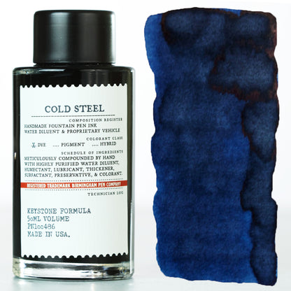 Dark blue color Cold Steel Fountain Pen Ink bottle. 