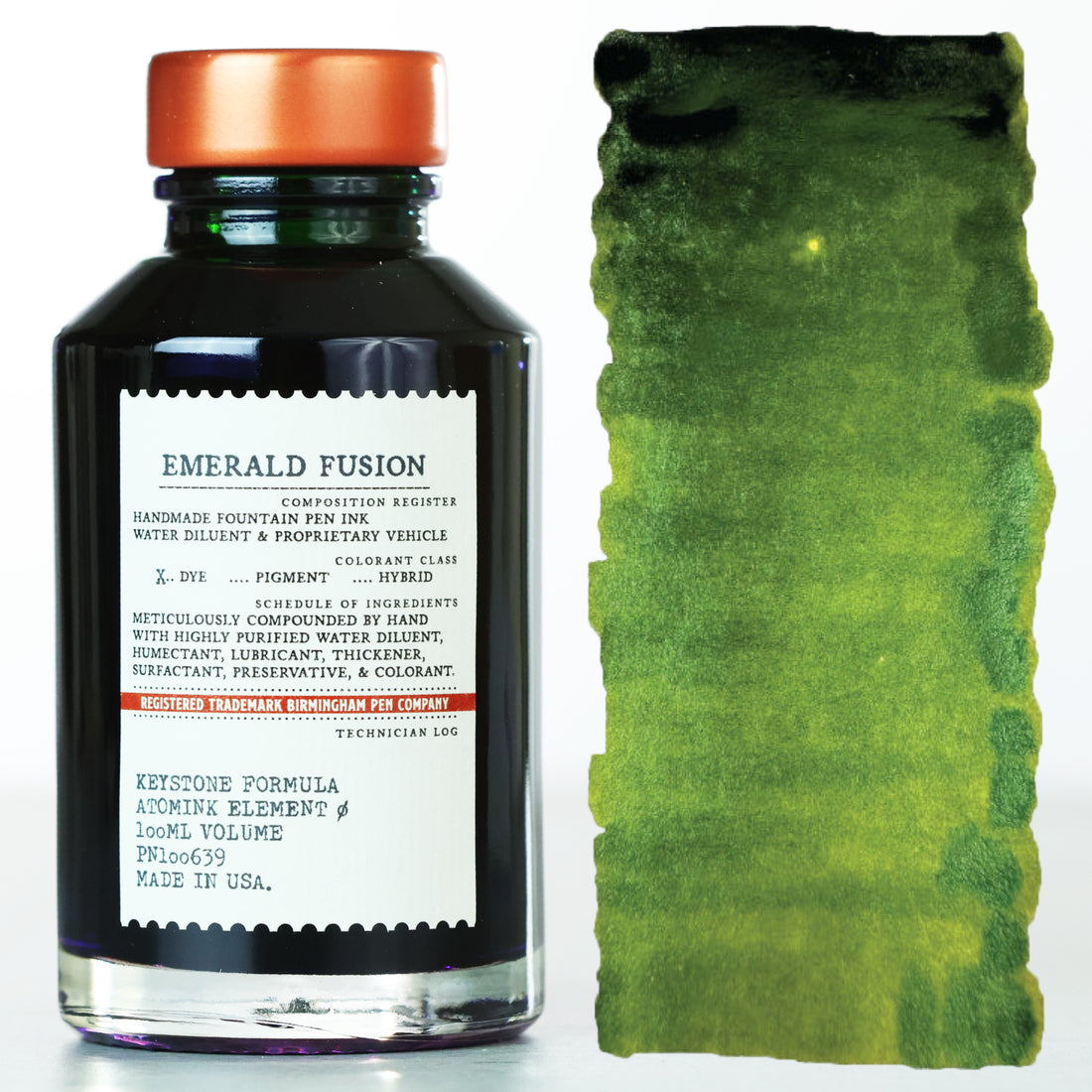 Medium green color Emerald Fusion Fountain Pen Ink bottle. 