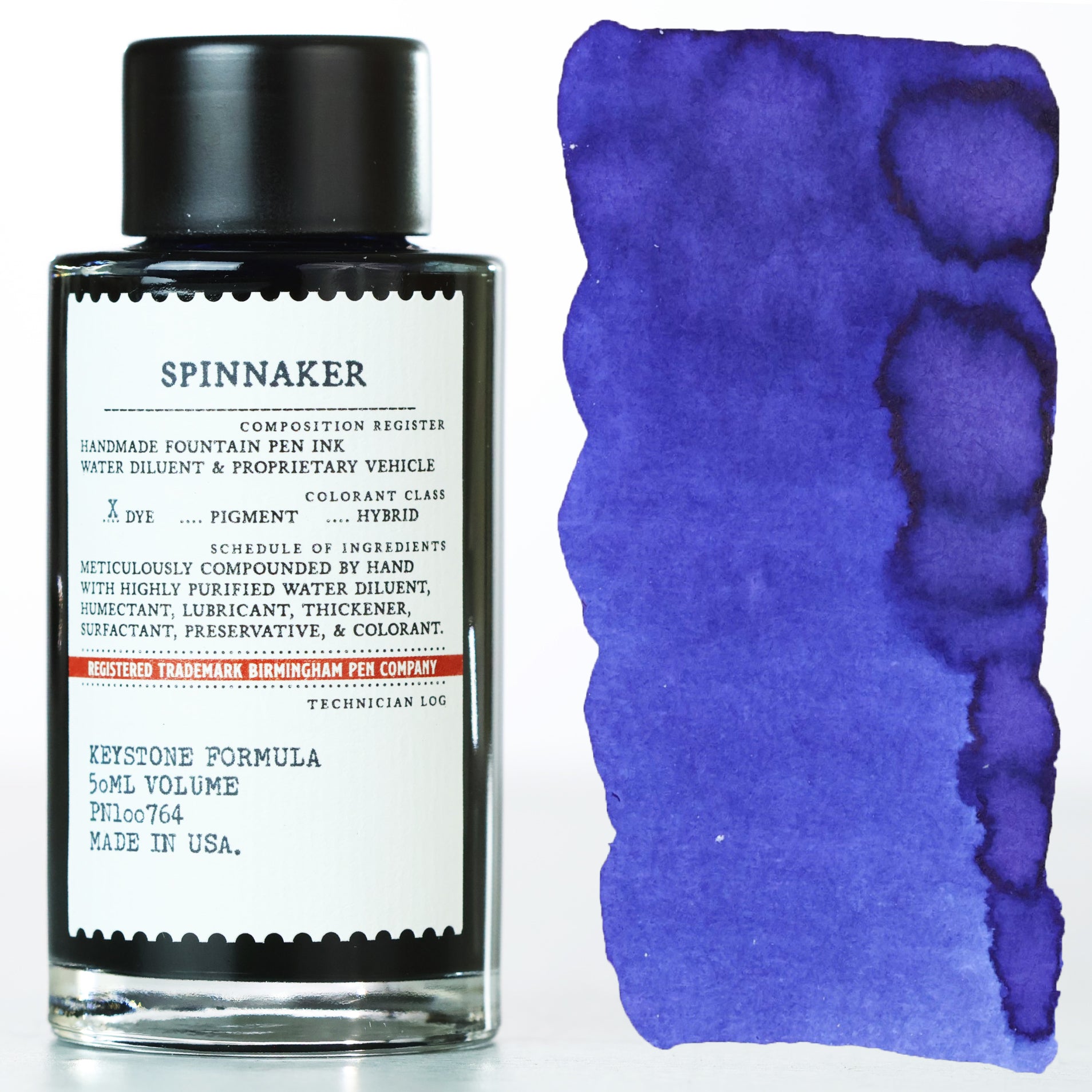 Purple-blue color Spinnaker Fountain Pen Ink bottle.