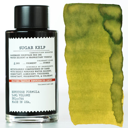 Lime green color Sugar Kelp Fountain Pen Ink bottle. 